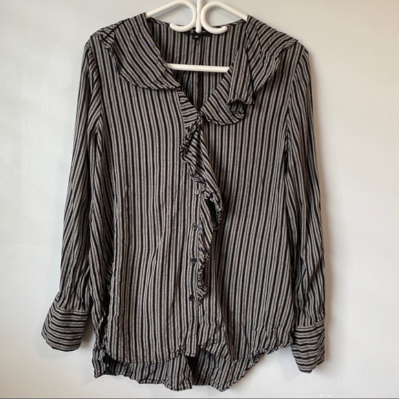 Striped Ruffle Blouse - Picture 2 of 10